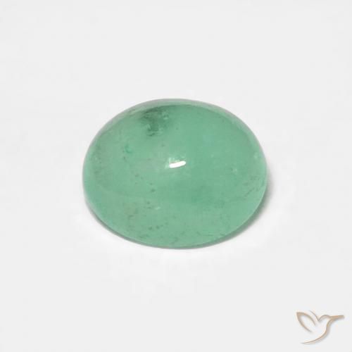 0.45ct Натуральный Ярко-зеленый Изумруд, Овал, Полупрозрачный