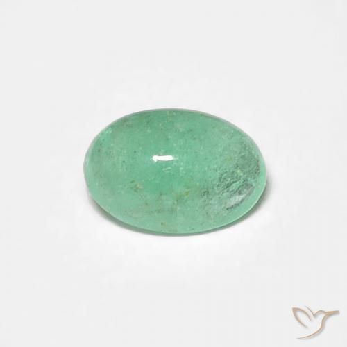 0.39ct Натуральный Ярко-зеленый Изумруд, Овал, Полупрозрачный