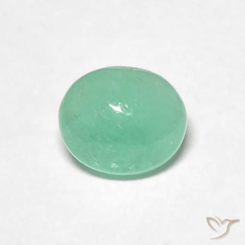 0.53ct Натуральный Светло-зеленый Изумруд, Овал, Полупрозрачный