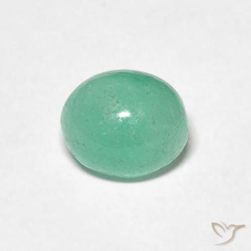 0.93ct Натуральный Ярко-зеленый Изумруд, Овал, Полупрозрачный