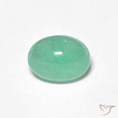 0.80ct Натуральный Ярко-зеленый Изумруд, Овал, Полупрозрачный