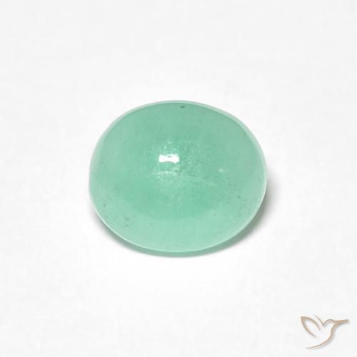 0.89ct Натуральный Ярко-зеленый Изумруд, Овал, Полупрозрачный