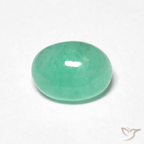 0.98ct Натуральный Сине-зеленый Изумруд, Овал, Полупрозрачный