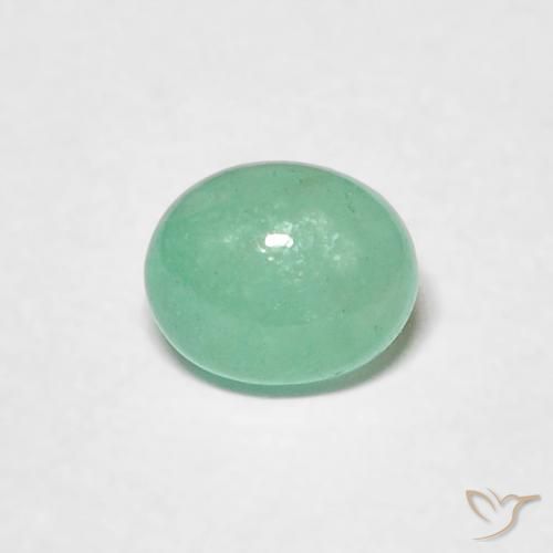 0.58ct Натуральный Светло-зеленый Изумруд, Овал, Полупрозрачный