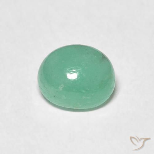 0.55ct Натуральный Средний зеленый Изумруд, Овал, Полупрозрачный