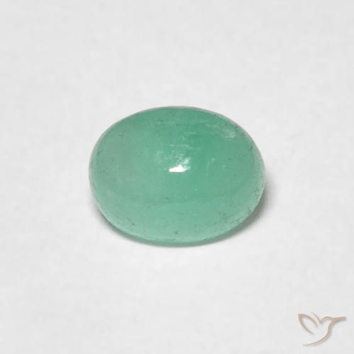 0.50ct Натуральный Папоротник зеленый Изумруд, Овал, Полупрозрачный