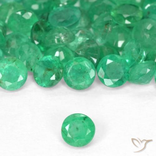 0.17ct Натуральный Бриллиантовый зеленый Изумруд, Круглый, SI