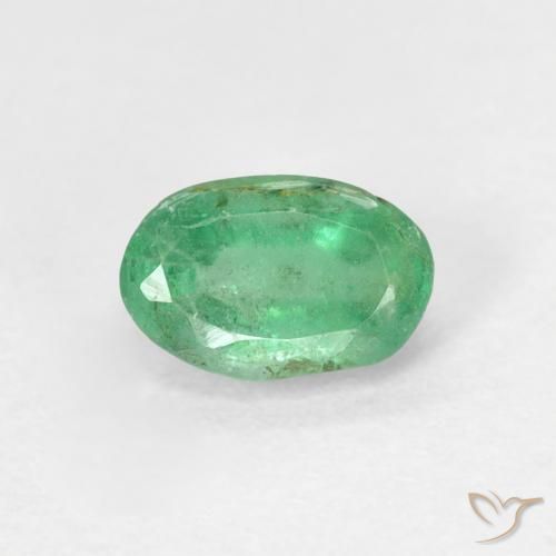 0.55ct Натуральный Сине-зеленый Изумруд, Овал, SI