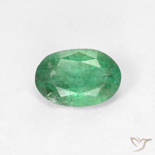 0.46ct Натуральный Средний зеленый Изумруд, Овал, SI