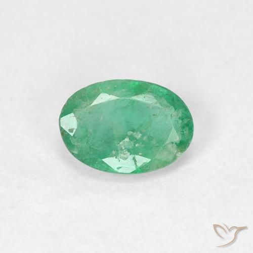 0.42ct Натуральный Средний зеленый Изумруд, Овал, SI