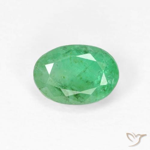 0.58ct Натуральный Ярко-зеленый Изумруд, Овал, SI