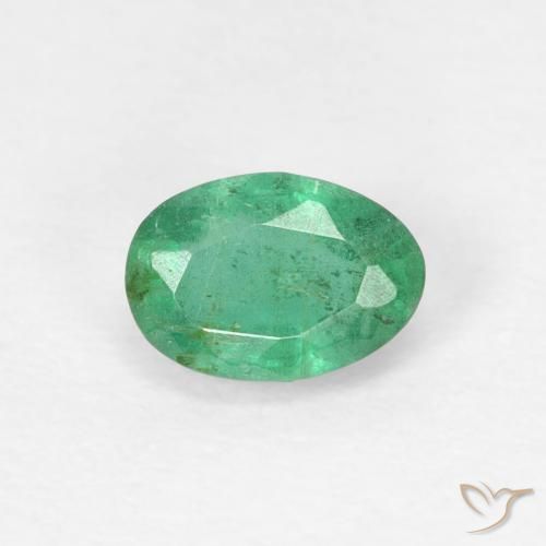 0.53ct Натуральный Сине-зеленый Изумруд, Овал, SI