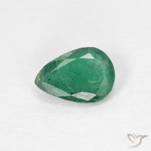 0.33ct Натуральный Средний зеленый Изумруд, Форма груши, SI