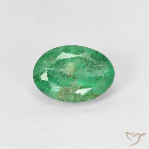 0.57ct Натуральный Трилистник зеленый Изумруд, Овал, SI