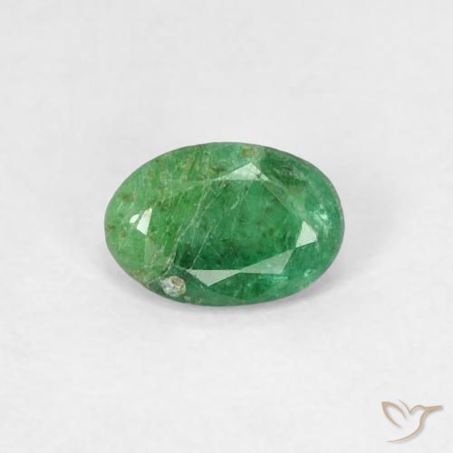 0.37ct Натуральный Средний зеленый Изумруд, Овал, SI