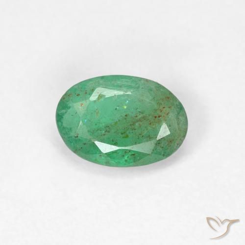 0.41ct Натуральный Светло-зеленый Изумруд, Овал, SI