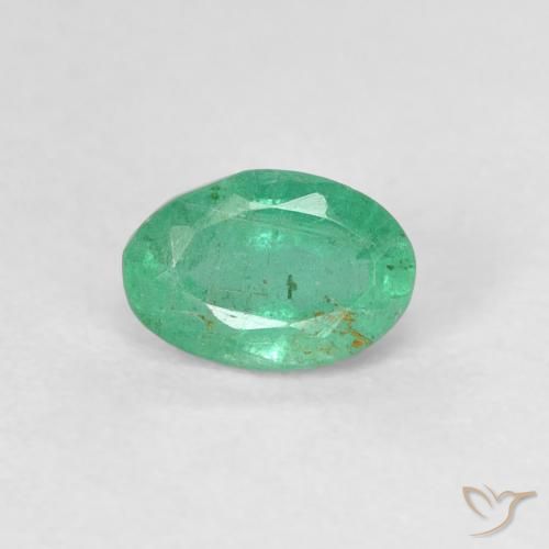 0.45ct Натуральный Прохладный зеленый Изумруд, Овал, SI
