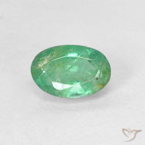 0.55ct Натуральный Фисташковый зеленый Изумруд, Овал, SI