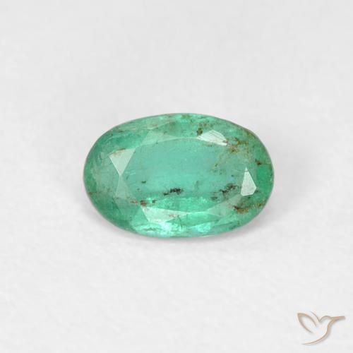 0.38ct Натуральный Средний зеленый Изумруд, Овал, SI