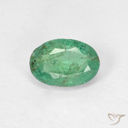 0.51ct Натуральный Прохладный зеленый Изумруд, Овал, SI