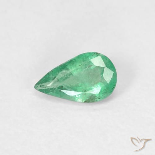 0.32ct Натуральный Интенсивный зеленый Изумруд, Форма груши, SI