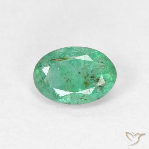 0.47ct Натуральный Средний зеленый Изумруд, Овал, SI