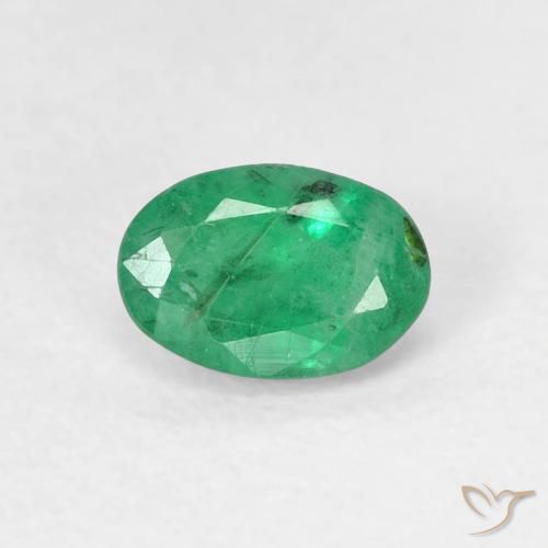 0.49ct Натуральный Светло-зеленый Изумруд, Овал, SI