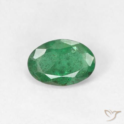 0.36ct Натуральный Средний зеленый Изумруд, Овал, SI