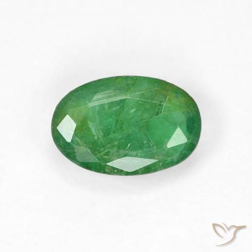 0.49ct Натуральный Средний зеленый Изумруд, Овал, SI