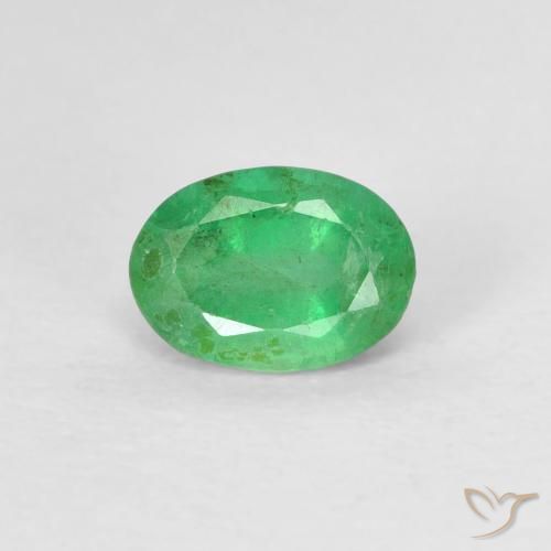 0.52ct Натуральный Средний зеленый Изумруд, Овал, SI