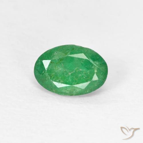 0.46ct Натуральный Средний зеленый Изумруд, Овал, SI