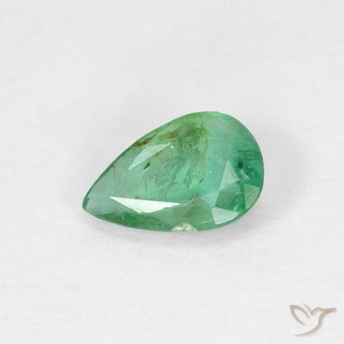 0.32ct Натуральный Прохладный зеленый Изумруд, Форма груши, SI