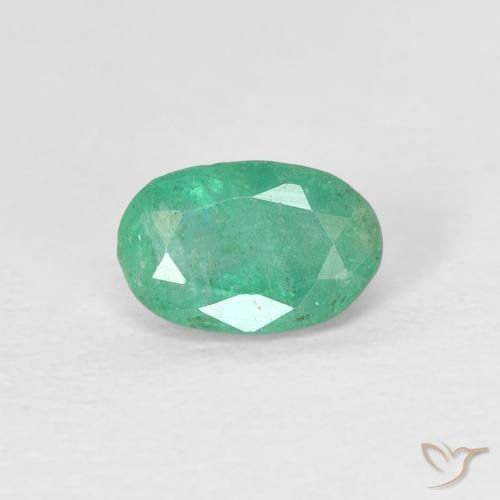 0.52ct Натуральный Светло-зеленый Изумруд, Овал, SI