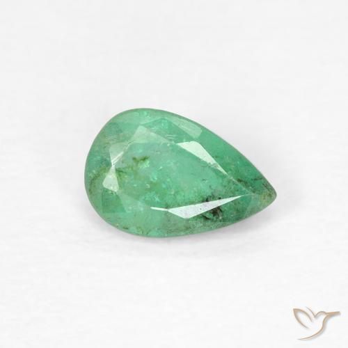 0.35ct Натуральный Фисташковый зеленый Изумруд, Форма груши, SI