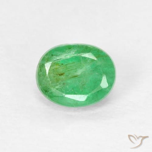 0.42ct Натуральный Средний зеленый Изумруд, Овал, VS-SI