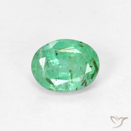 0.34ct Натуральный Светло-зеленый Изумруд, Овал, VS-SI