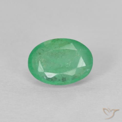 0.49ct Натуральный Средний зеленый Изумруд, Овал, VS-SI