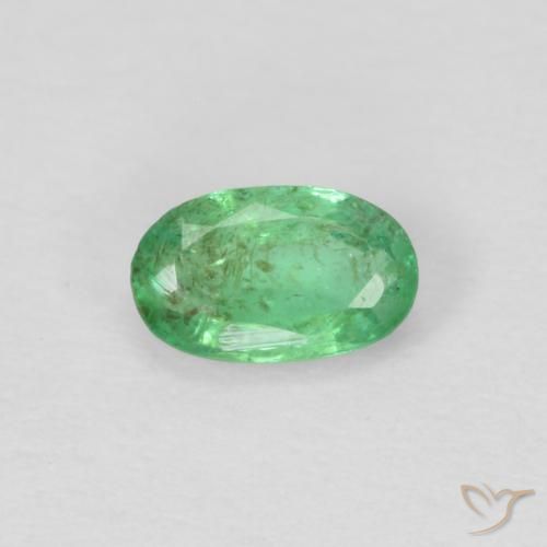0.21ct Натуральный Бледно-желтовато-зеленый Изумруд, Овал, VS-SI