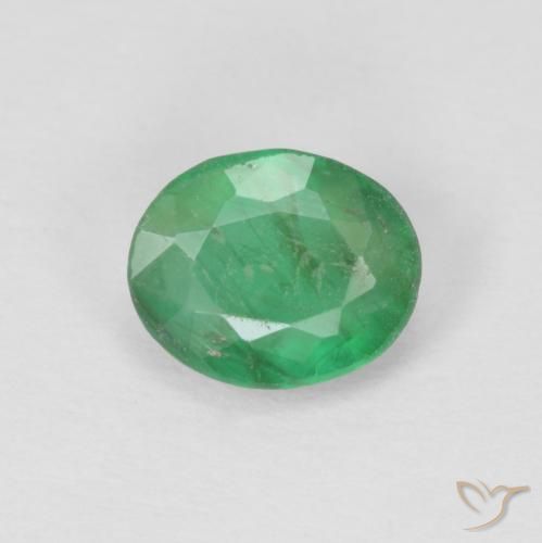 0.71ct Натуральный Трилистник зеленый Изумруд, Овал, SI