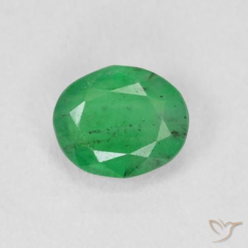 0.61ct Натуральный Трилистник зеленый Изумруд, Овал, SI