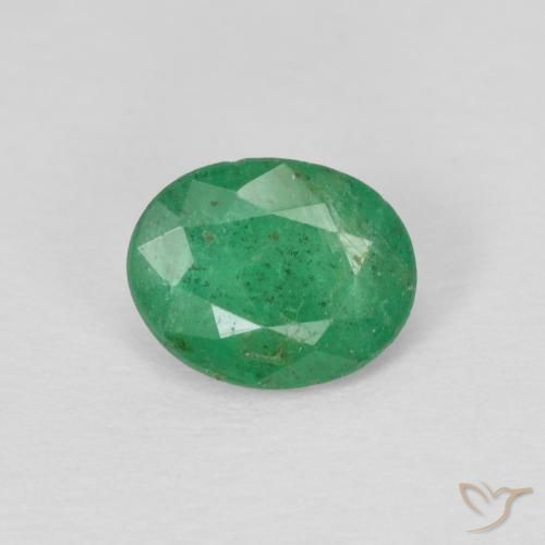 0.60ct Натуральный Теплый зеленый Изумруд, Овал, SI
