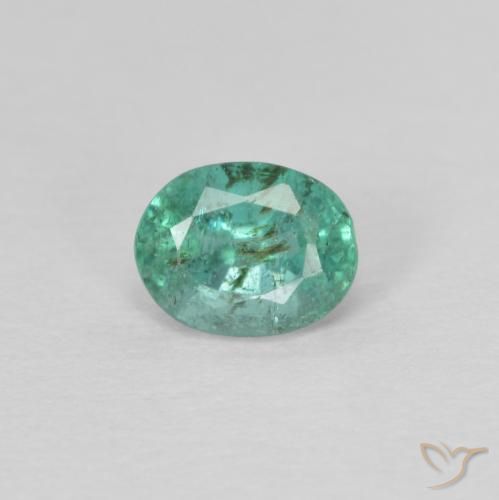 0.47ct Натуральный Средний зеленый Изумруд, Овал, SI
