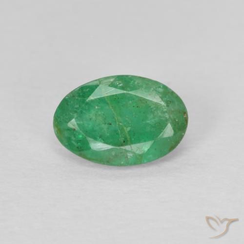 0.43ct Натуральный Трилистник зеленый Изумруд, Овал, SI