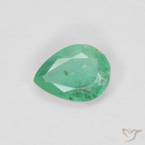 0.25ct Натуральный Нефрит зеленый Изумруд, Форма груши, VS-SI