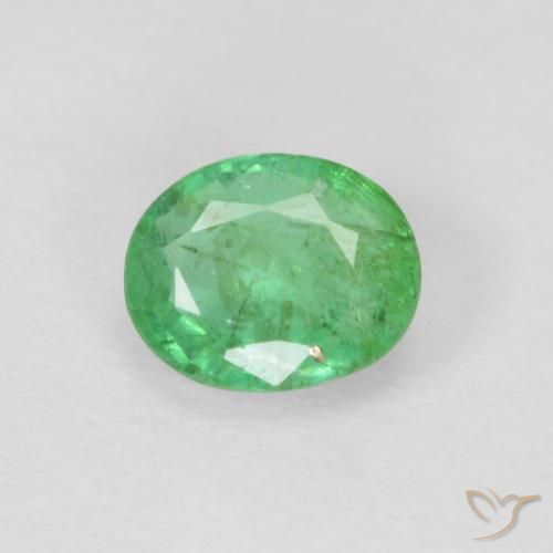 0.40ct Натуральный Желтовато-зеленый Изумруд, Овал, VS-SI