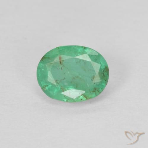 0.31ct Натуральный Ярко-зеленый Изумруд, Овал, VS-SI