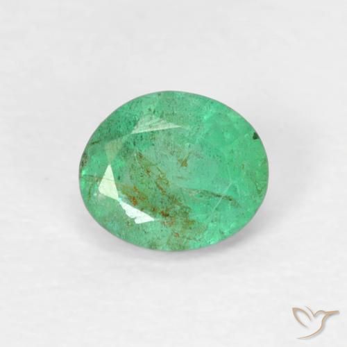 0.39ct Натуральный Сине-зеленый Изумруд, Овал, SI