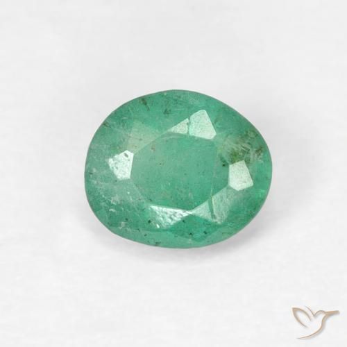 0.38ct Натуральный Прохладный зеленый Изумруд, Овал, SI