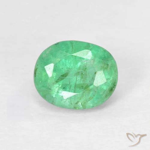 0.47ct Натуральный Светлый трилистник зеленый Изумруд, Овал, SI