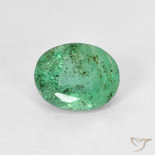 0.38ct Натуральный Фисташковый зеленый Изумруд, Овал, SI